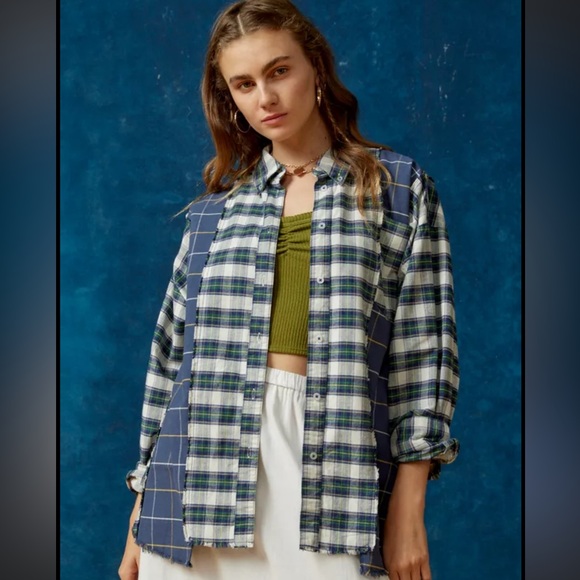 BDG Tops - BDG Urban Outfitters Spliced Dad Button-Down Shirt